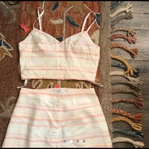 Ali & Jay XS bralette /skirt outfit pink stripped